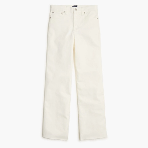 New JCREW Size 27 Wide-leg cropped jean in all-day stretch Seashell White $118 - Picture 1 of 5